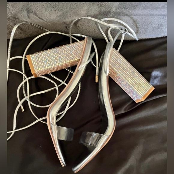 STRAPPY RHINESTONE HEELS - Picture 10 of 13